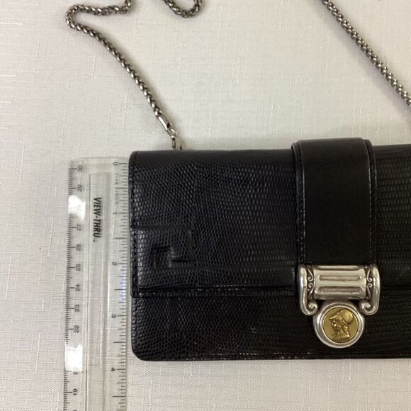 Brighton Black Leather Crossbody Wallet with Detachable Chain Strap - Picture 6 of 12